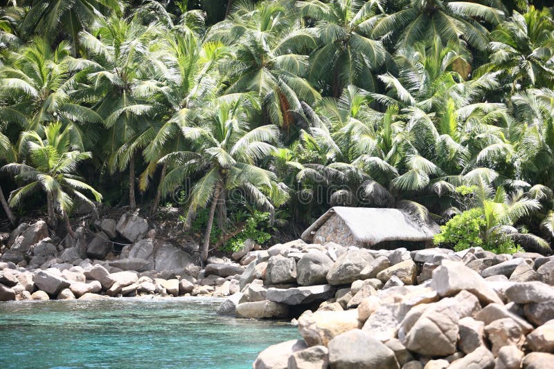 Cottage on the shore, closer view