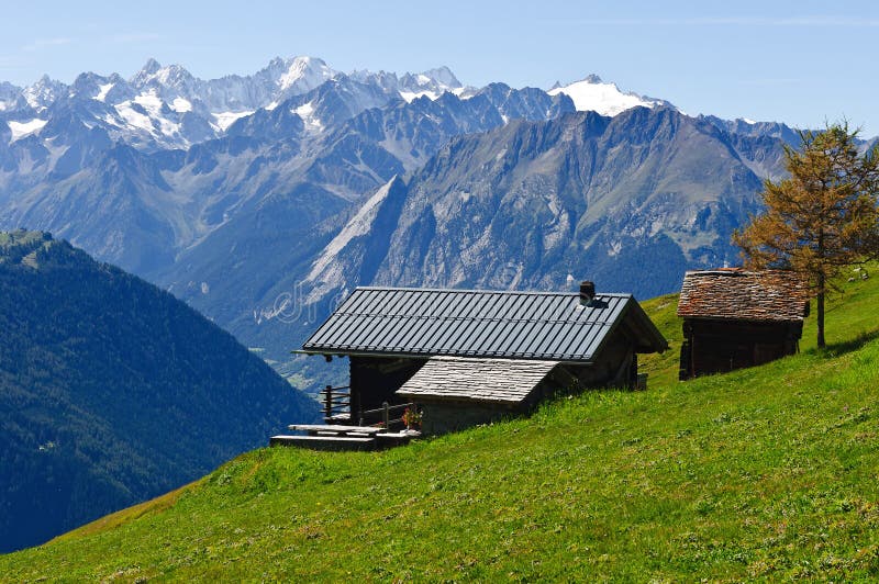Cottage Swiss Alps stock image. Image of slope, quiet 18342697