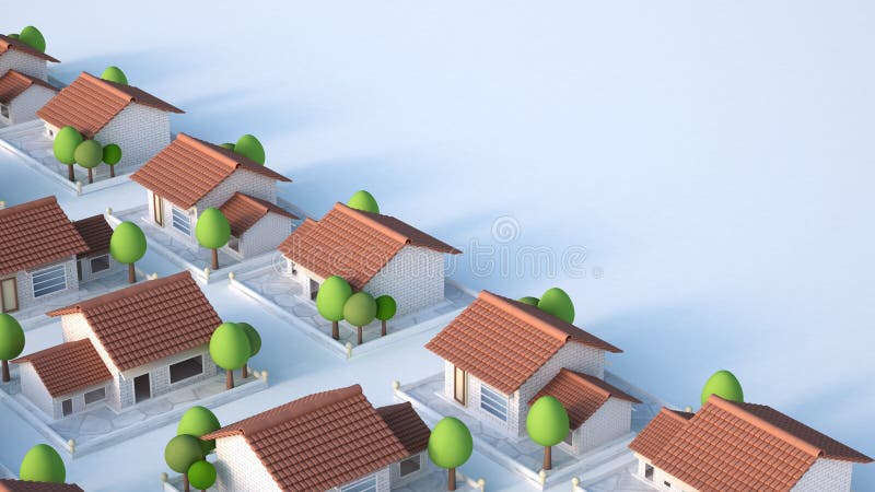 Cottage Village. 3d Illustration, 3d Rendering Stock Illustration ...