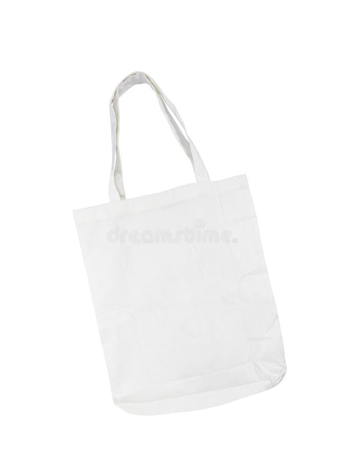 Cotton bag on white isolated royalty free stock photography
