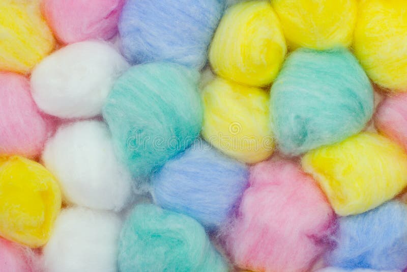 Multi-colored Cotton Balls Stock Photo, Picture and Royalty Free