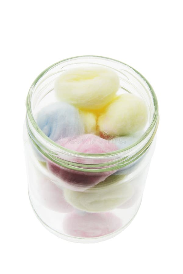 Cotton Balls in Glass Jar stock image. Image of cleanliness 9056263