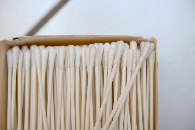 Cotton Buds in Cardboard Box Stock Photo Image of swabs, medical
