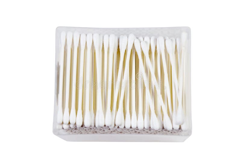 Cotton Buds or Cotton Swab Box in Plastic Transparent Rectangular