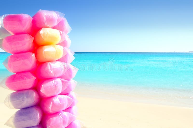 Cotton candy colorful in Caribbean beach