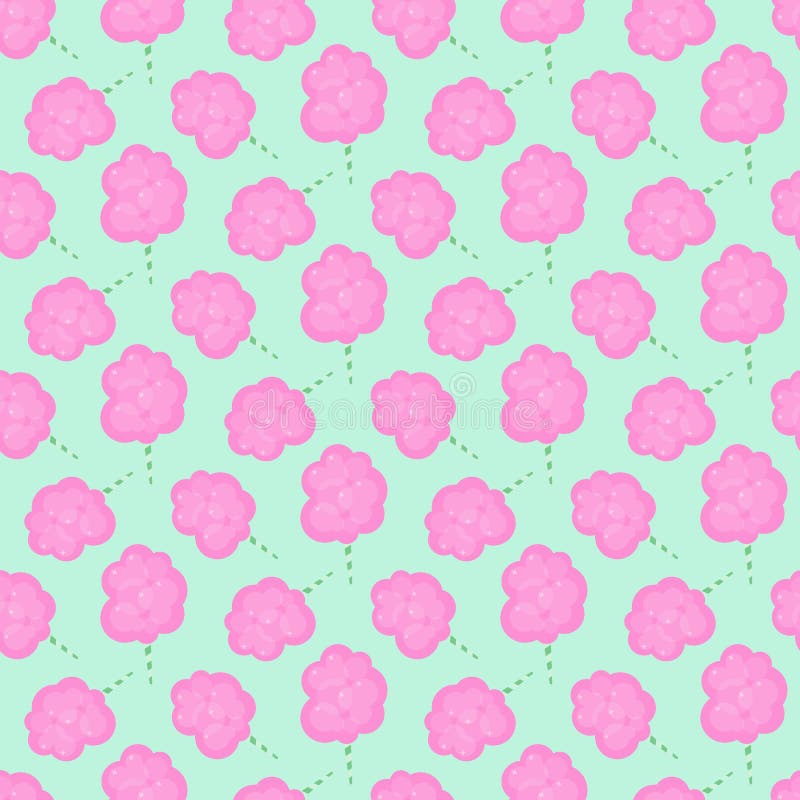 Cotton Candy Floss Seamless Pattern Stock Illustration - Illustration ...