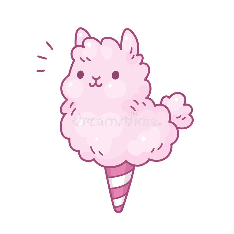 Set cute cotton candy with a smile Royalty Free Vector Image
