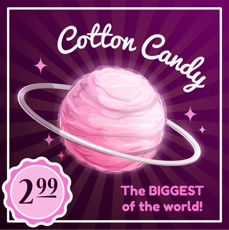 Cotton Candy Planet Banner. Food Space Illustration Stock Vector ...