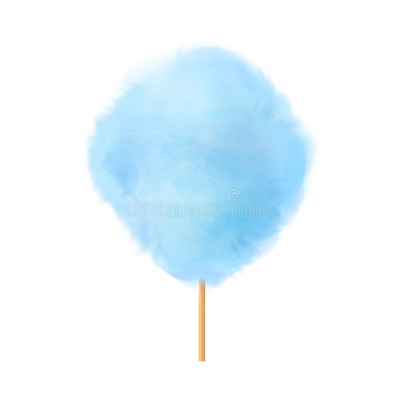 Cotton Candy Realistic Pink Cotton Candy On Wooden Stick Summer