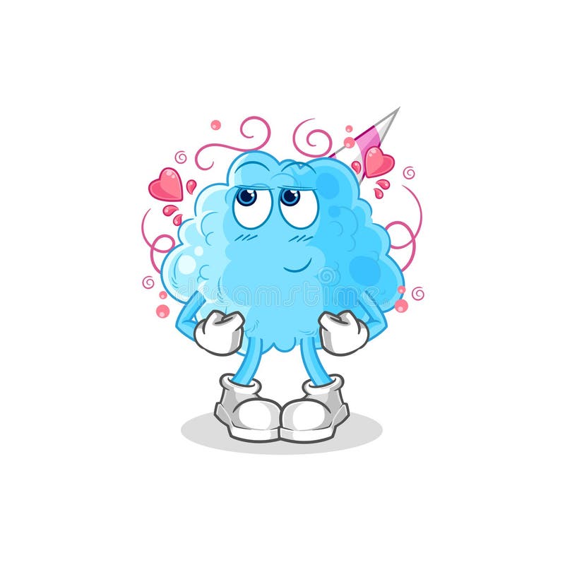 Cotton Candy Shy Vector. Cartoon Character Stock Vector - Illustration