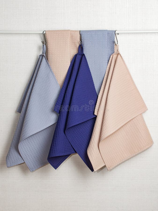 Cotton Fabric Of Different Colors Waffle Towel Without Pattern Stock 