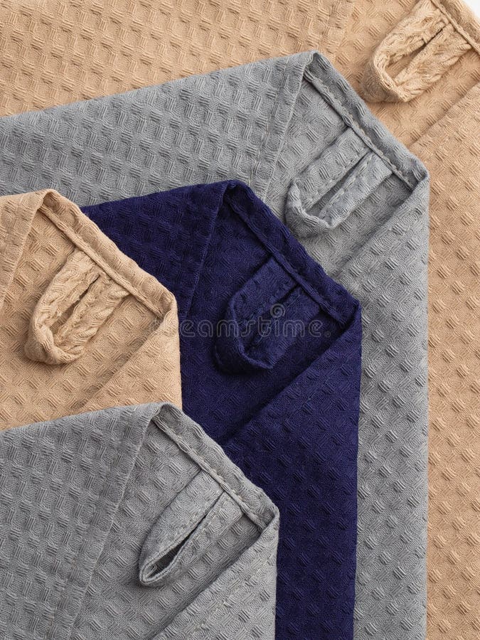 Cotton Fabric Of Different Colors Waffle Towel Without Pattern Stock 