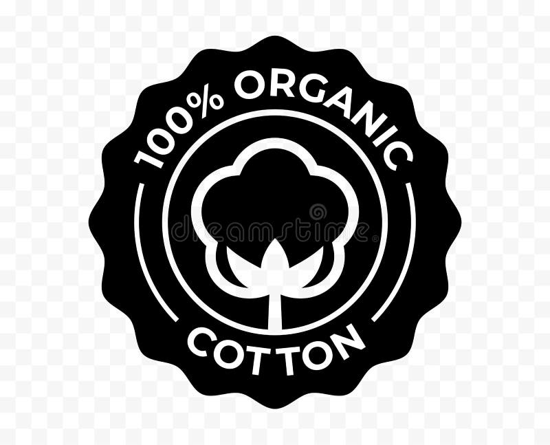 Organic Cotton Flower Icon, 100 Natural Certificate Vector Logo. Cotton ...