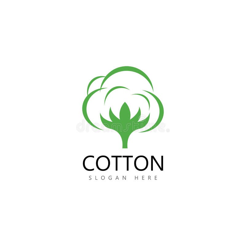 cotton flower vector icon logo design.