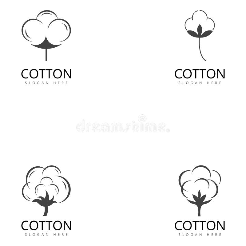 Cotton Flower Vector Icon Logo Design. Stock Vector Illustration of fabric, badge 260967814