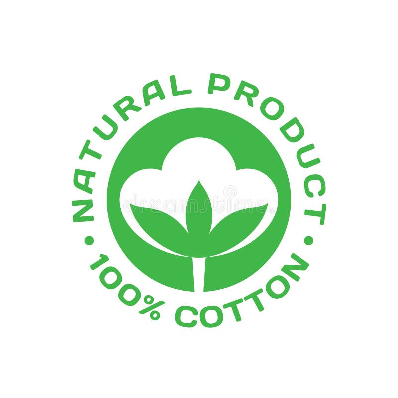 Cotton Icon, Organic Eco Bio Natural Vector Logo. 100 Percent Cotton ...