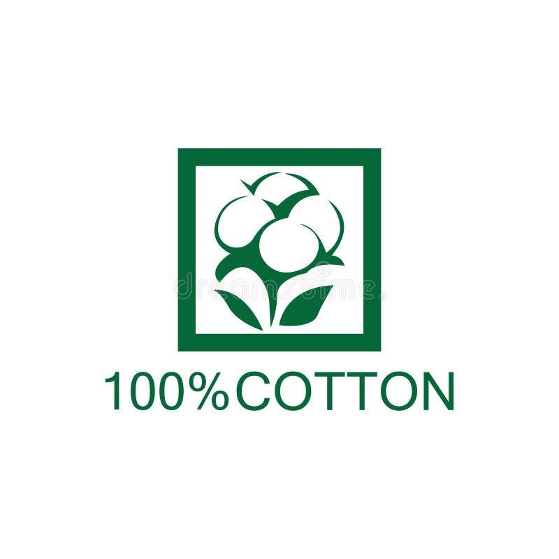 100 Cotton Icon.Natural Organic Cotton, Pure Cotton Vector Labels Stock ...