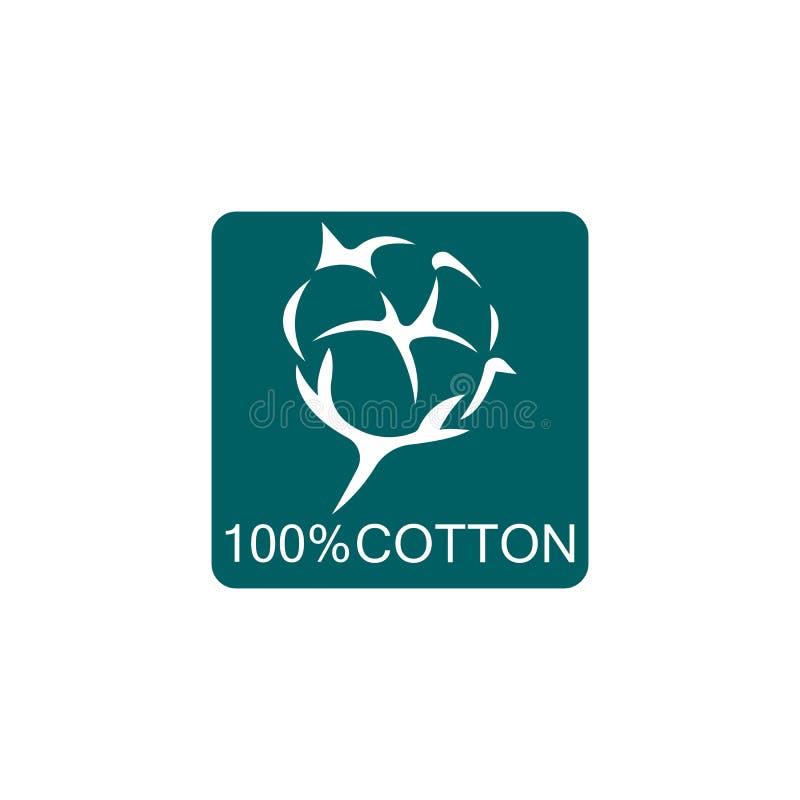 100 Cotton Icon.Natural Organic Cotton, Pure Cotton Vector Labels Stock ...