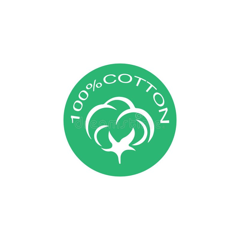100 Cotton Icon.Natural Organic Cotton, Pure Cotton Vector Labels Stock ...