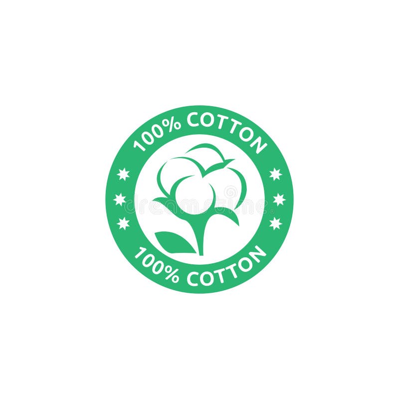 100 Cotton Icon.Natural Organic Cotton, Pure Cotton Vector Labels Stock ...