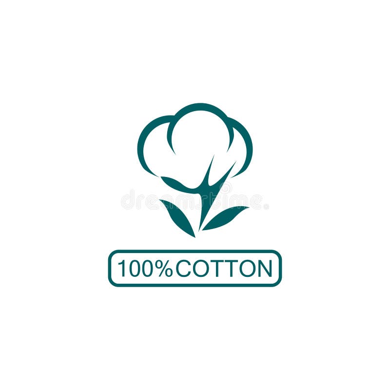 100 Cotton Icon.Natural Organic Cotton, Pure Cotton Vector Labels Stock ...