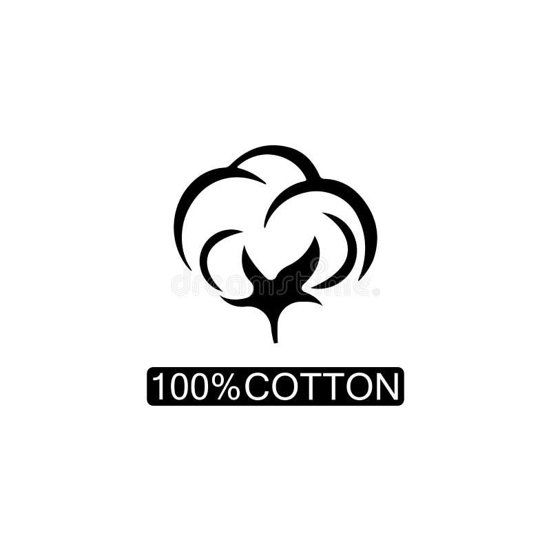 100 Cotton Icon.Natural Organic Cotton, Pure Cotton Vector Labels Stock ...