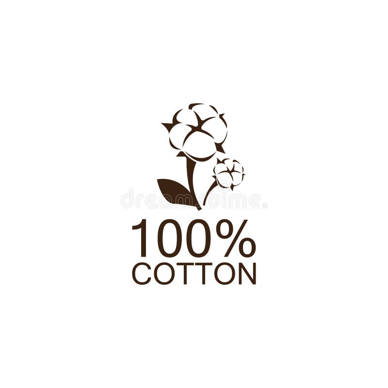 100 Cotton Icon.Natural Organic Cotton, Pure Cotton Vector Labels Stock ...