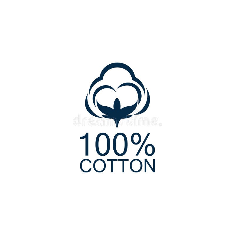 100 Cotton Icon.Natural Organic Cotton, Pure Cotton Vector Labels Stock ...