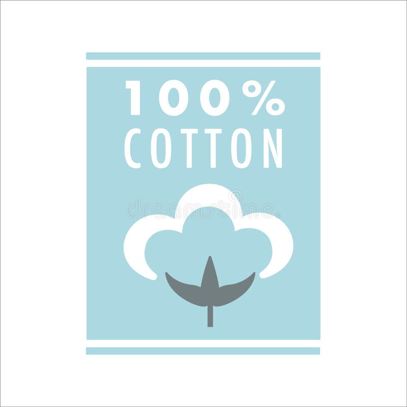 Cotton Label, Organic Cotton Sign with Delicate Pastel Colors Isolated ...