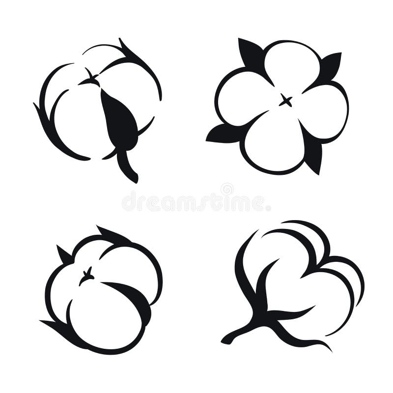 Clipart Icons with Cotton Image Vector Illustration Stock Vector ...