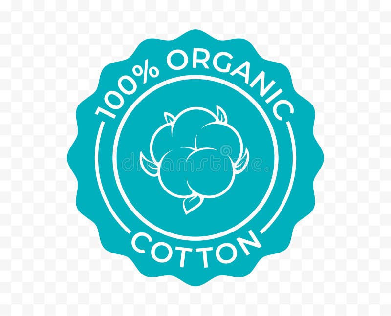 Cotton Icon, Organic Eco Bio Natural Vector Logo. 100 Percent Cotton ...