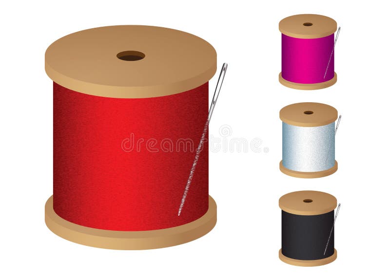 Needle and thread reel for sewing Stock Vector