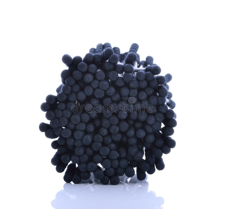 Cotton Sticks,cotton Wool,blackcolor on White Background. Stock Image