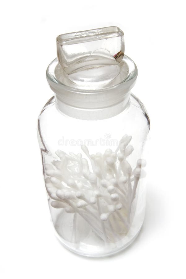 Cotton Swabs Jar stock image. Image of object, whit, ears 6947245