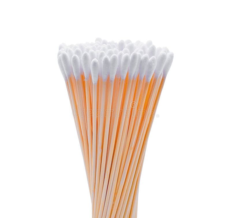 Cotton Wool Sticks Isolated on White Stock Image Image of group