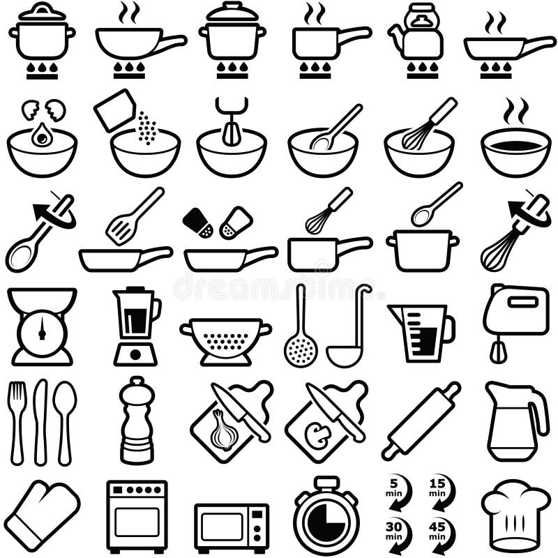 Cottura delle icone illustrazione vettoriale Cottura delle icone illustrazione vettoriale