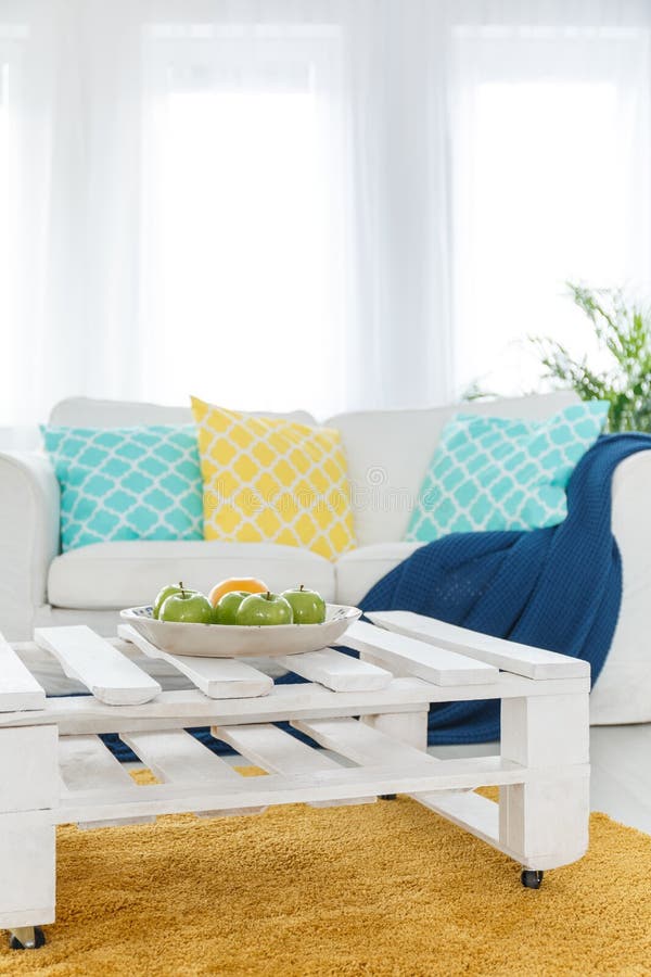 Couch and End Table in Living Room Stock Image Image of homely