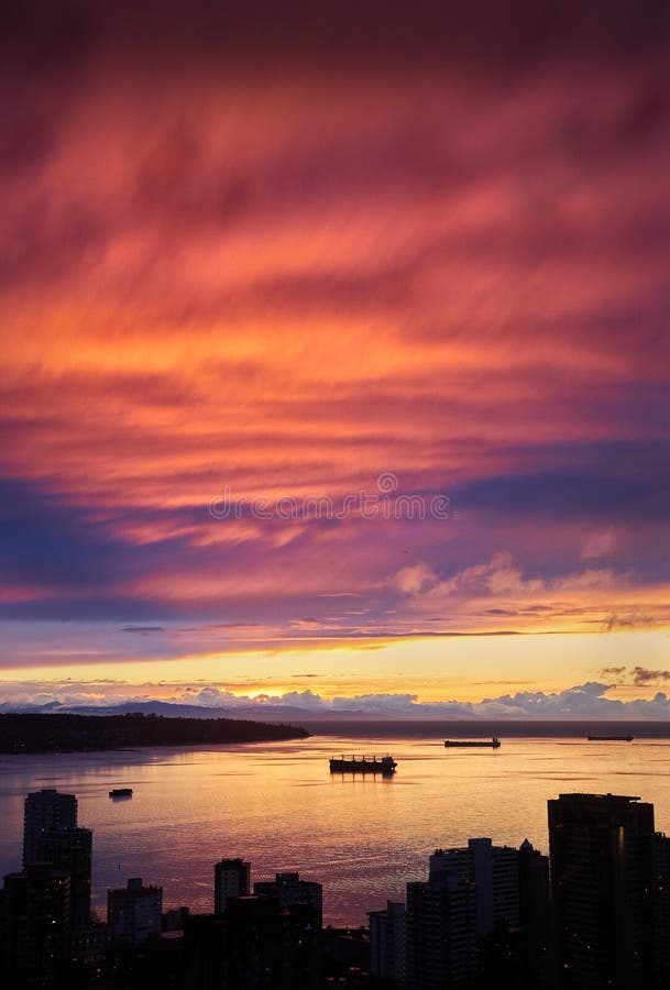 Coucher Du Soleil Anglais De Baie Vancouver Canada Photos