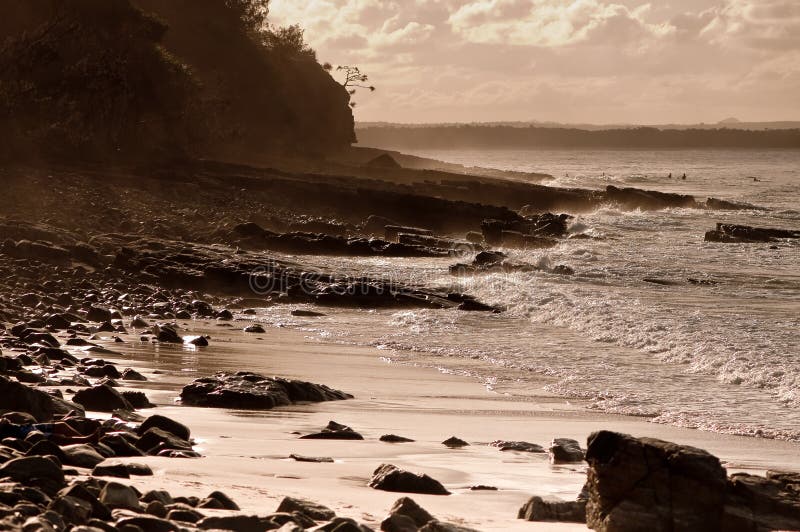Coucher du soleil chez Noosa image stock Coucher du soleil chez Noosa image stock
