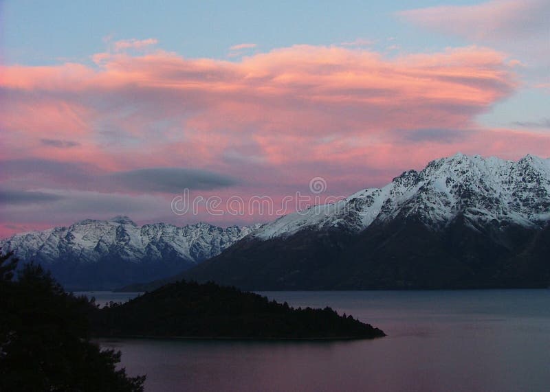 Stunning sunset at Lake Wakatipu, New Zealand. Stunning sunset at Lake Wakatipu, New Zealand