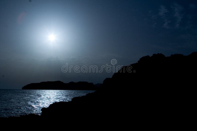 Sunset or sunrise over mediterranean sea in mallorca spain. Sunset or sunrise over mediterranean sea in mallorca spain