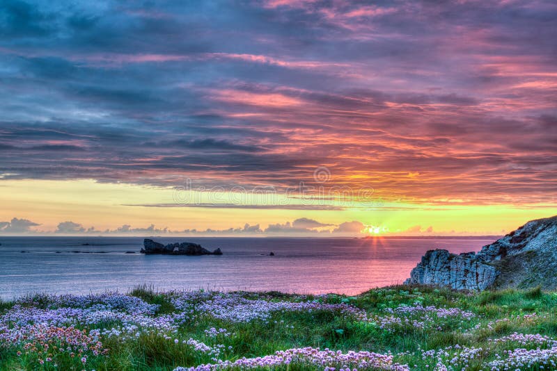Coucher du soleil en Bretagne, France photos stock Coucher du soleil en Bretagne, France photos stock