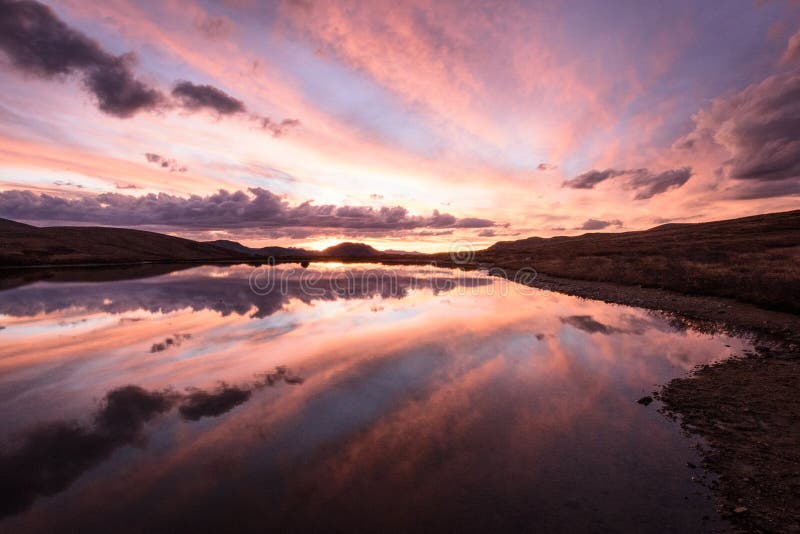 Coucher du soleil sur le lac colorado photo libre de droits Coucher du soleil sur le lac colorado photo libre de droits