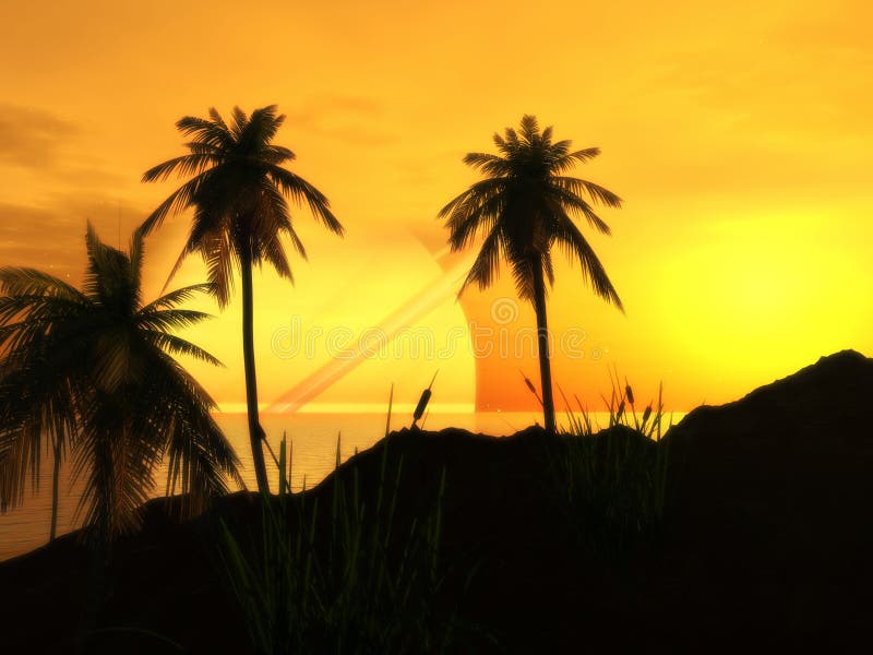 Coucher du soleil à la plage d'argon illustration de vecteur Coucher du soleil à la plage d'argon illustration de vecteur