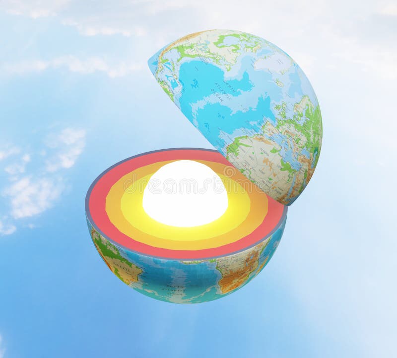 Couches De La Terre Structure Interne Diagramme Scientifique 3d Section Transversale