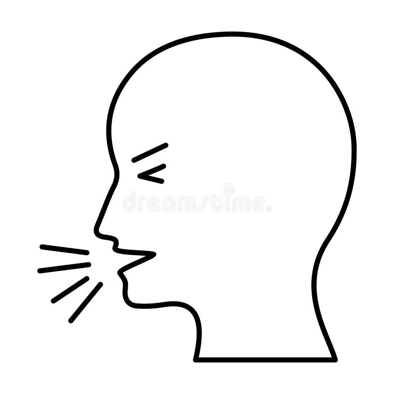 Coughing due to corona infection Line Style vector icon which can easily modify or edit royalty free illustration.