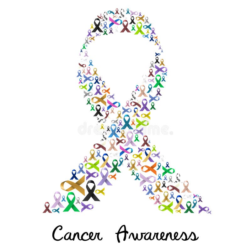 Couleur de conscience de Cancer diverse et rubans brillants pour l'aide comme un grand ruban coloré eps10