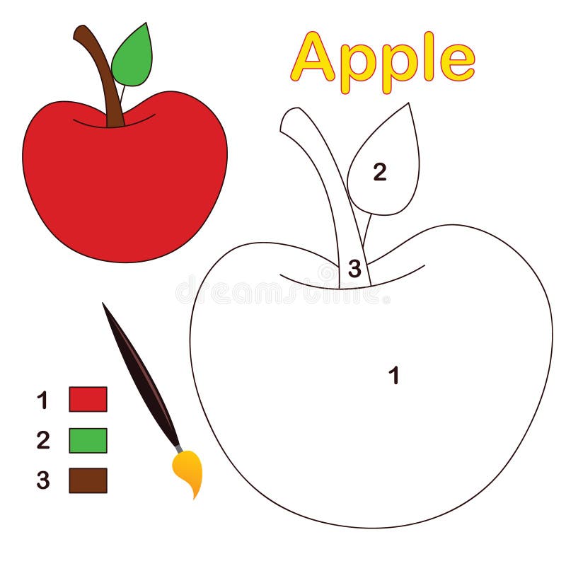 Couleur par numéro : pomme