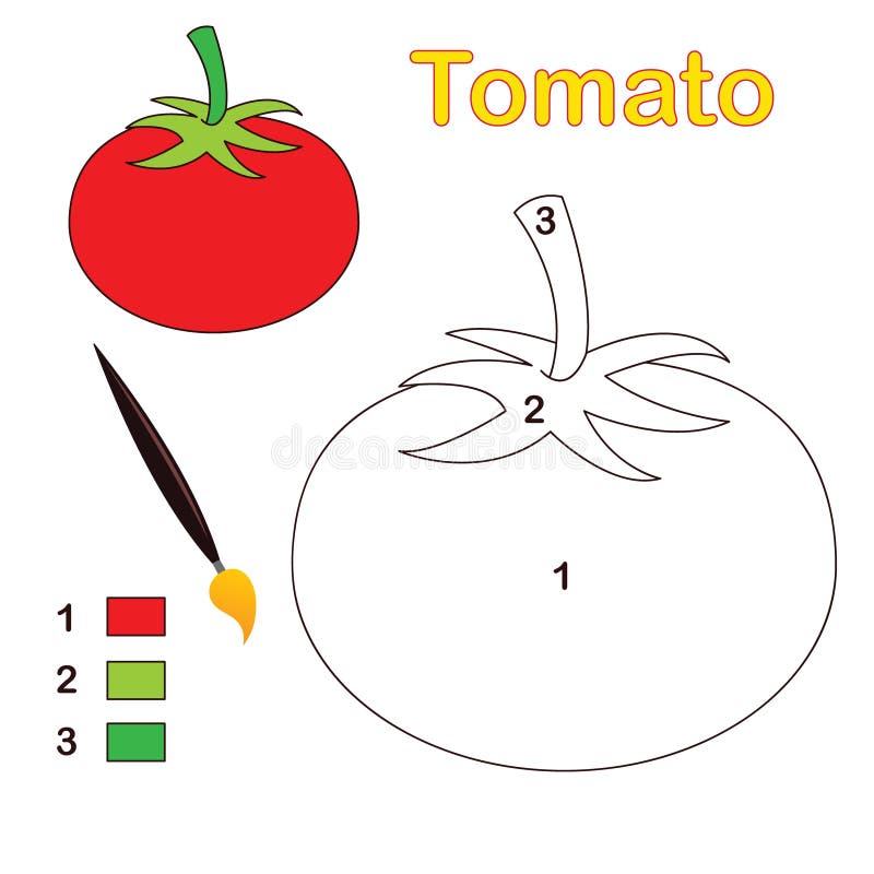 Couleur par numéro : tomate