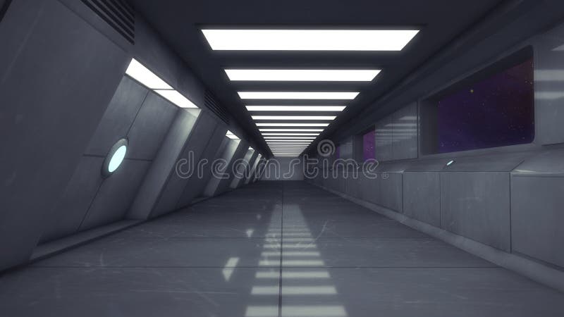 Couloir intérieur vide futuriste illustration stock Couloir intérieur vide futuriste illustration stock